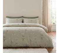 OHS Botanics Embossed Waffle Duvet Cover Set with Pillowcase in Stone | Size: Super King OHS Stone Super King
