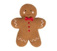 OHS Boucle Gingerbread Boy Shaped Throw Pillow Novelty Scatter Cushion Soft Cosy Decorative Stuffed Seat Cushion for Sofa Bed Plush Pillow for Kids Adults, Brown - 28 x 38 x 5cm
