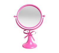 OHS Bow Bathroom Mirror, Cute Vanity Makeup Small Mirror on Stand Double Sided 360 Degree Swivel Portable Table Desk Counter top Bathroom Shaving Mirrors, Hot Pink