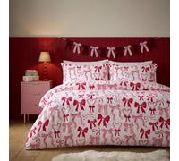 OHS Bow Bedding Duvet Set Single Duvet Cover Set, Red - Single