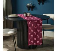 OHS Bow Burgundy Table Runner, Bow Decorations Matte Velvet Table Runners for Dining Tables Washable Coffee Tables Decorative Runners for Holiday Decor Wedding Party, 33 x 200cm