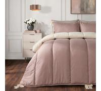 OHS Bow Corner Coverless 7.5 Tog Duvet Set Double, Ivory/nat - Single | All in One Coverless Duvet No Cover Needed Soft Polyester 7.5 Tog Single Bed Washable