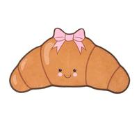 OHS Bow Croissant Shaped Velvet Bath Mat, Extra Soft Highly Absorbent Cute Bathroom Mat Comfy Decorative Bathroom Rug Easy Care Rugs for Shower Floor, Brown - 45 x 75cm