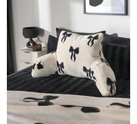 Ohs Bow Cuddle Cushion Soft Fleece Reading Pillow - Black
