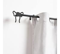OHS Bow Finial Curtain Pole Extendable 16mm Metal End Rod in Black | Size: 70 cm - 120 cm OHS Black 70 cm - 120 cm