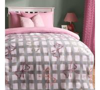 Ohs Bow Gingham Polar Fleece Throw Blanket Lightweight Bedspread, Blue - 120 X 150 Cm