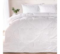 Ohs Bow Lattice Coverless 7.5 Tog Duvet Bedding Set With Pillowcase - White