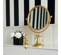 OHS Bow Mirror Bathroom Mirror Vanity Mirror Hollywood Mirror, Gold - Small | Decorative Bow Mirror Gold Glass & Resin Dressing Table Vanity Wall