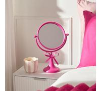 Ohs Bow Pedestal Free Standing Swing Makeup Vanity Mirror - Hot Pink