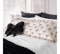OHS Bow Print Frill Bolster Pillow Soft Maternity Back Support Cushion in Cream OHS Cream