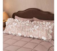 OHS Bow Print Frill Bolster Pillow Soft Maternity Back Support Cushion in Natural OHS Natural