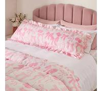 OHS Bow Print Frill Bolster Pillow Soft Maternity Back Support Cushion in Pink OHS Pink