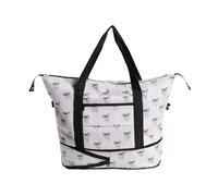 OHS Bow Print Gym Bag, Large Overnight Weekend Bags for Women with Handy Rear Pocket & Dual Handles Underseat Hand Luggage Bags Carry on Travel Holiday Bag, Monochrome