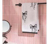OHS Bow Print Hand Towel for bathroom, Fade Resistant 100% Cotton Bathroom Towels Decorative Super Soft Absorbent Hand towel for Daily Use 1 Piece, Monochrome - 50 x 80cm