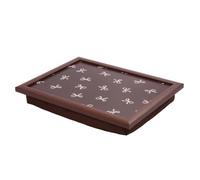 OHS Bow Print Lap Trays with Bean Bag Cushion Large Padded Lap Tray, Brown