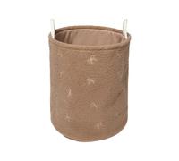 OHS Bow Print Large Storage Basket Boucle Laundry Toys Banket Box, Mink