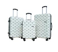 OHS Bow Print Suitcase Set of 3, Hardshell Luggage Sets with 360° 4 Wheel Spinner Durable Lightweight Adjustable Handles Easy to Carry Travel Suitcase Sets 3, Monochrome - Cabin, Medium, Large