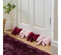 OHS Bow Shaped Door Draught Excluder 90cm Cold Air Stopper, Pink/Burgundy