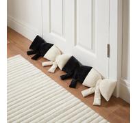 OHS Bow Shaped Door Draught Excluder 90cm Home Cold Air Noise Blocker, Mono | Decorative Home Accessories Draught Excluder for Doors Bottom Energy Saving Draft Excluder Cushion Window Wind Stopper