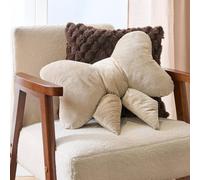 OHS Bow Shaped Velvet Scatter Cushion Xmas Decorative Plush Pillow in Natural OHS Natural