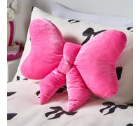 OHS Bow Shaped Velvet Scatter Cushion Xmas Decorative Plush Pillow in Pink OHS Pink