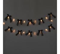 OHS Bow String Lights 10 Pack Fairy Lights, Black - Battery Operated | Low Heat LED Safe for Curtains and Furniture Living Room or Christmas Decoration Festive