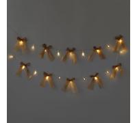 OHS Bow String Lights 10 Pack Fairy Lights, Natural - Battery Operated | Low Heat LED Safe for Curtains and Furniture Living Room or Christmas Decoration Festive