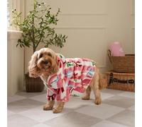 OHS Bow Stripe Dog Hoodie Pet Clothes for Dog Cats Small Sherpa Lined, Pink | Super Soft Winter Warm Fleece Sweatshirt Puppy Dog Jumper Easy to Wear Suitable for All Breeds