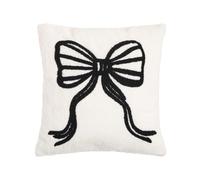 OHS Bow Tufted Filled Cushion 45x45cm Decorative Sofa, Mono - 45 x 45cm | Tufted Bow Filled Cushion in Mono, 45 x 45cm, Ready-Filled Decorative Cushion, No Insert Needed