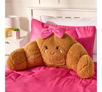 OHS Bowed Croissant Cuddle Cushion Novelty Reading Pillow in Brown OHS Brown