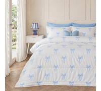 Ohs Bows 10.5 Tog Coverless Duvet With Pillowcase Bedding Set - Blue