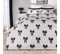 Ohs Bows 10.5 Tog Coverless Duvet With Pillowcase Bedding Set, Cream - King