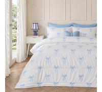 OHS Bows 10.5 Tog Coverless Duvet with Pillowcase Bedding Set in Blue | Size: Single OHS Blue Single