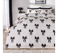 OHS Bows 10.5 Tog Coverless Duvet with Pillowcase Bedding Set in Cream | Size: Single OHS Cream Single