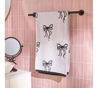 OHS Bows 100% Premium Cotton Bath Towel Hotel Quality Soft Absorbent in White OHS White
