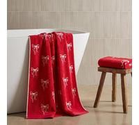 Ohs Bows 100% Premium Cotton Bath Towel Hotel Quality Soft Absorbent - Red