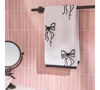 OHS Bows 100% Premium Cotton Hand Towel Hotel Quality Soft Absorbent in White OHS White