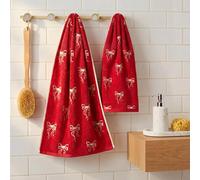 Ohs Bows 100% Premium Cotton Hand Towel Hotel Quality Soft Absorbent - Red