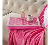 OHS Bows Cushioned Serving Lap Tray Soft Padded Portable Lightweight in Bright Pink OHS Bright Pink