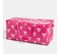 OHS Bows Extra Large Storage Bags Heavy Duty Zipped Laundry Bag, Hot Pink | Durable Moving Bag with Handles Waterproof Reusable Storage Bag for Clothes Bedding Wardrobe Travelling Camping Home Storage