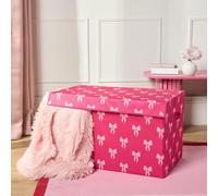 Ohs Bows Foldable Fabric Storage Box Organiser With Lid