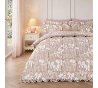 Ohs Bows Frill Edge Coverless 7.5 Tog Duvet Set With Pillowcase - Natural