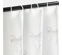 OHS Bows Mould Proof Shower Curtain with 12 Hooks in Natural | Size: 180 cm width x 180 cm drop OHS Natural 180 cm width x 180 cm drop