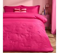 Ohs Bows Pinsonic Bedding Set Microfibre Duvet Cover With Pillowcase, Hot Pink - Single