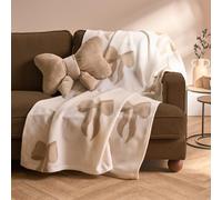 Ohs Bows Polar Fleece Soft Warm Throw Blanket - Cream/natural