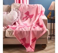 Ohs Bows Polar Fleece Soft Warm Throw Blanket - Hot Pink