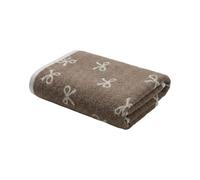 OHS Bows Print Bath Towel, Quick Drying Towel - Natural, 1pc | Large 100% Cotton Absorbent Towels for Bathroom Hotel Gym Hotel Quality Skin Friendly Soft Cotton Towels: 70 x 115cm