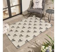 Ohs Bows Print Outdoor Garden Rug Water Resistant Area Mat