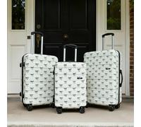 Ohs Bows Print Suitcase Set Of 3 Hard Shell Abs Luggage