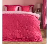 Ohs Bows Quilted Throw Pinsonic Blanket Bedspread, Hot Pink - 200 X 240 Cm